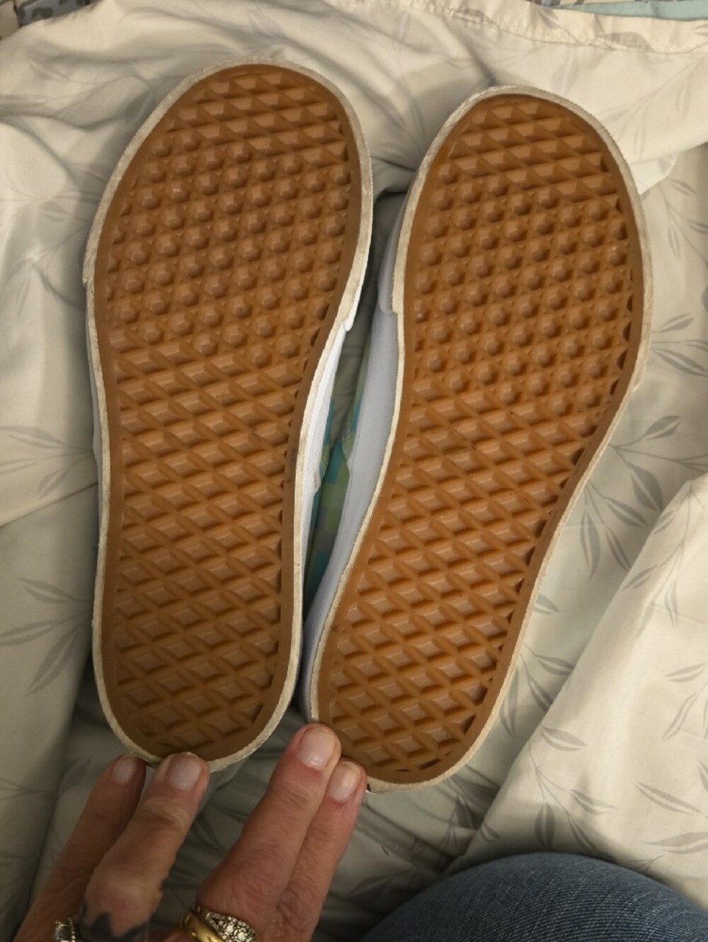 Vans Checkerboard Low-Top Sneakers in Mint, Blue & Lavender - Picture 3 of 4